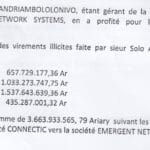 RANARISON Tsilavo accuse Solo de virer sans contrepartie sur quatre années 3.663.933.565 ariary
