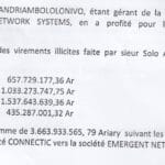 RANARISON Tsilavo accuse Solo de virer sans contrepartie sur quatre années 3.663.933.565 ariary